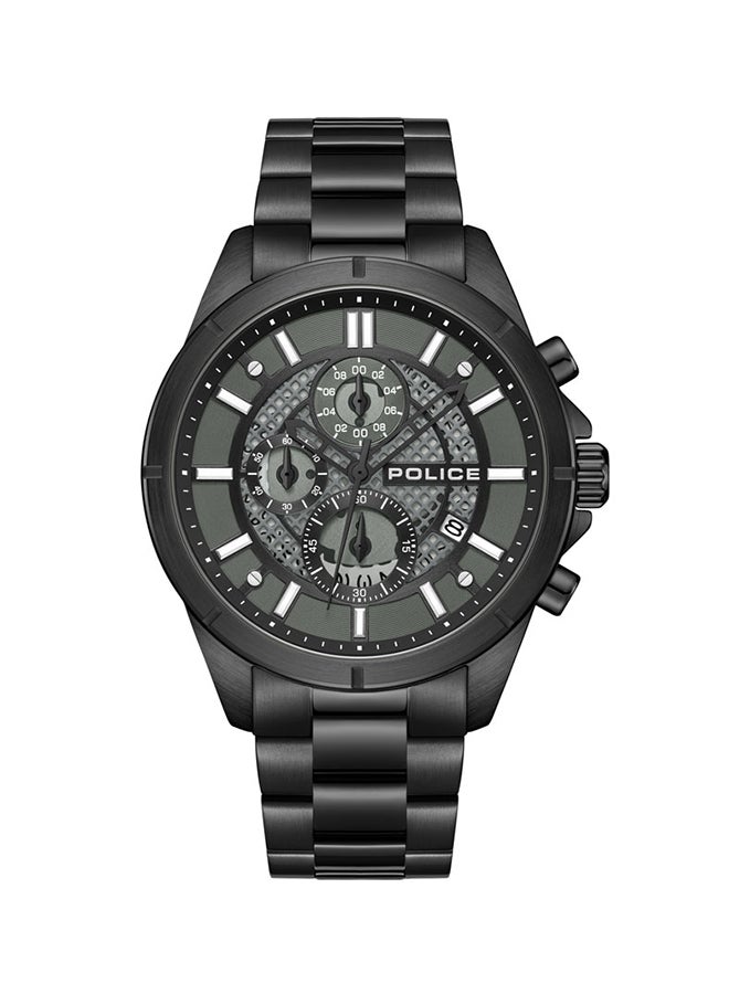 POLICE Men's Burbank Men's 45mm Watch with Dual-Finished Black Dial, Skeleton Hands & 316L Stainless Steel Bracelet  - Image 1