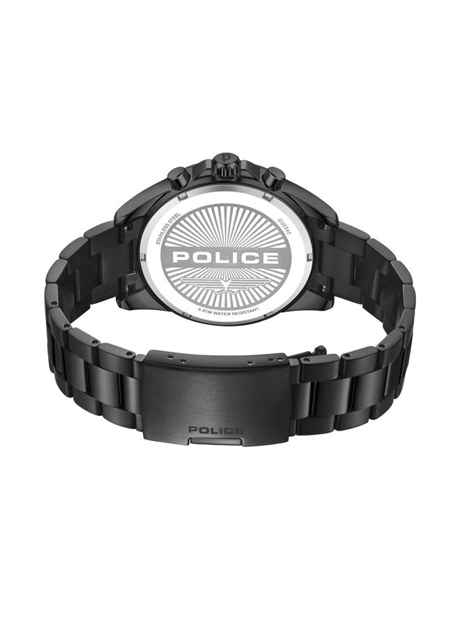 POLICE Men's Burbank Men's 45mm Watch with Dual-Finished Black Dial, Skeleton Hands & 316L Stainless Steel Bracelet  - Image 3
