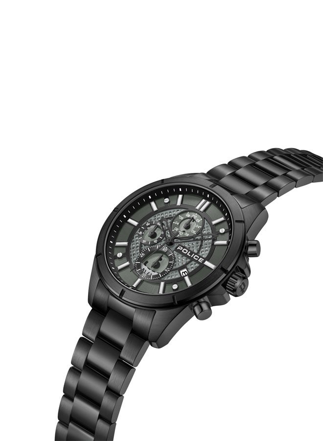 POLICE Men's Burbank Men's 45mm Watch with Dual-Finished Black Dial, Skeleton Hands & 316L Stainless Steel Bracelet  - Image 2