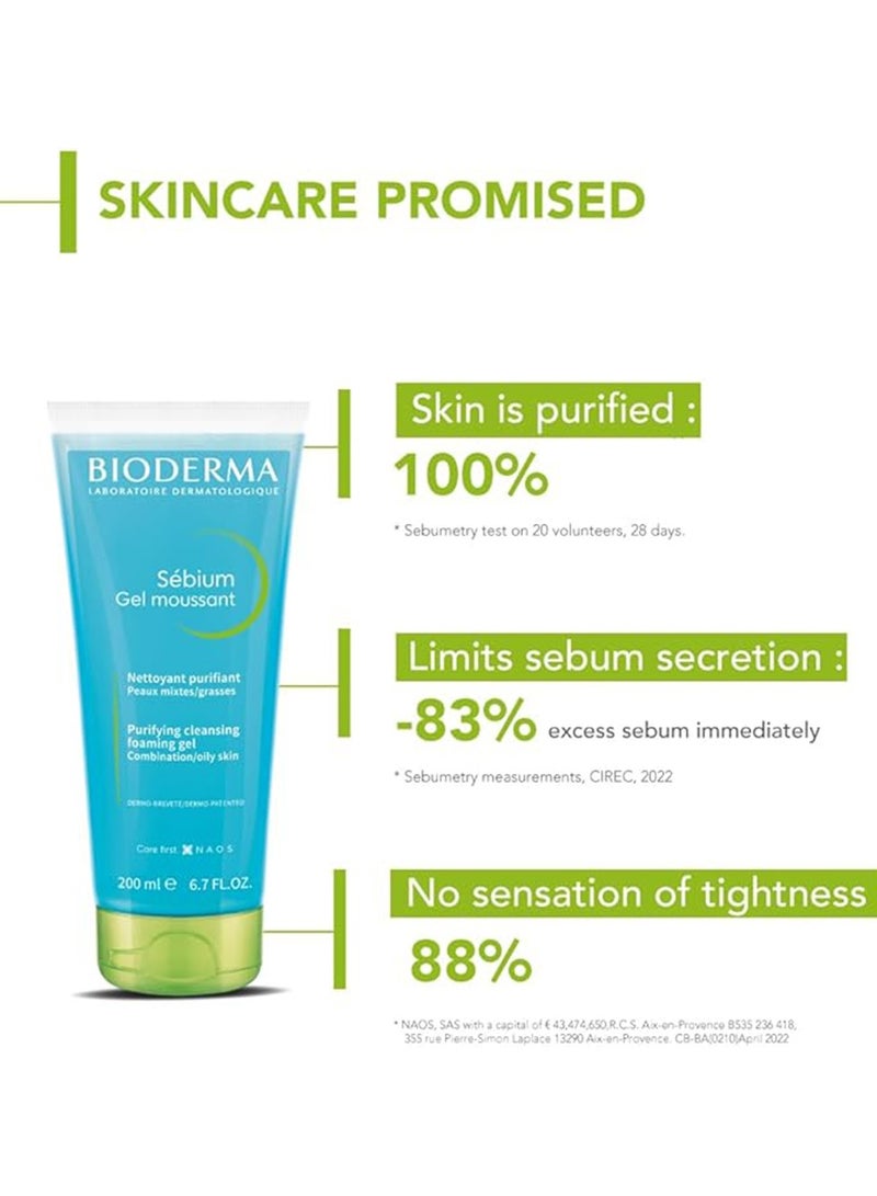 بيوديرما Sebium Foaming Cleansing Gel 200ml  - Image 2