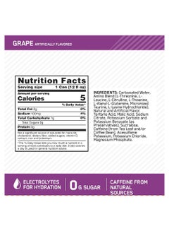 Optimum Nutrition Amino Energy Sparkling Hydration Drink, Electrolytes, Caffeine, Amino Acids, BCAAs, Sugar Free, Grape, 12 Fl Oz  - Image 3