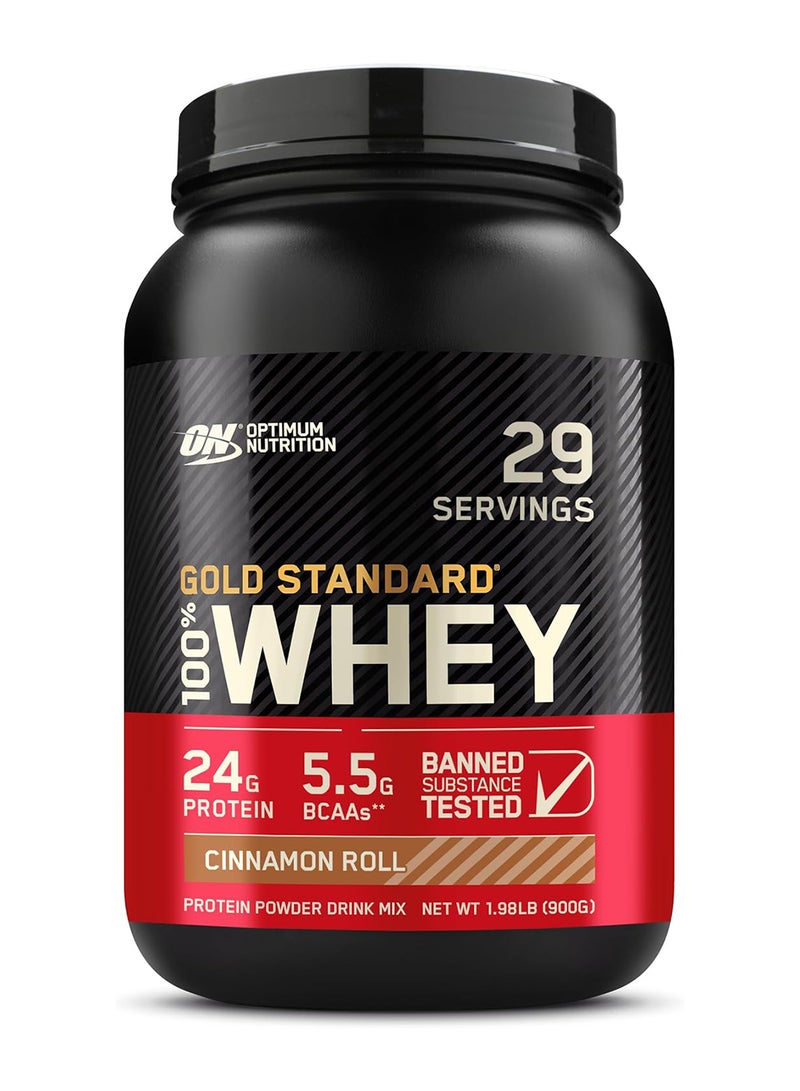 Optimum Nutrition 100% Whey Protein Powder 24 Grams of Protein For Muscle Support 1.99 Lbs 29 Servings 900 Grams  - Image 1