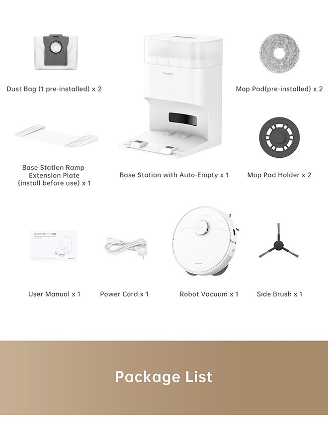 Dreame - Dreame L10s Plus Robot Vacuum Cleaner, 7000 Pa, Vacuum Robot with Dust Collection Up to 90 days, DuoScrub™ Mopping System, Automatic Mop Lifting, Ultrasonic Carpet Detection, Dreame 40 W L10S PLUS White - Image 1