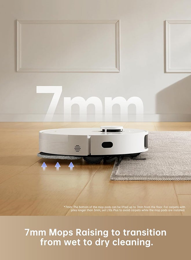 Dreame - Dreame L10s Plus Robot Vacuum Cleaner, 7000 Pa, Vacuum Robot with Dust Collection Up to 90 days, DuoScrub™ Mopping System, Automatic Mop Lifting, Ultrasonic Carpet Detection, Dreame 40 W L10S PLUS White - Image 1