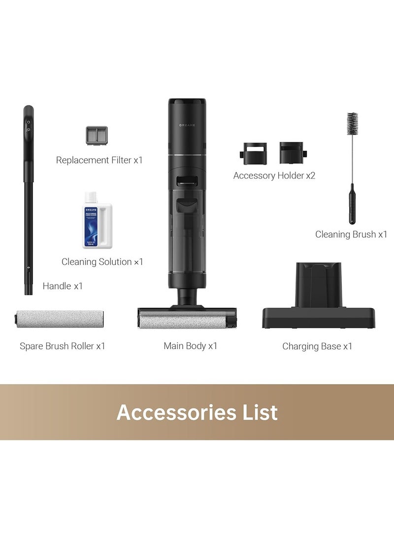 Dreame - H12S AE Cordless Wet Dry Vacuum Cleaner, All-in-One Floor Washer with Self-Cleaning, Enhanced Edge Cleaning, Smart Dirt Detection, LED Screen Display, Ideal for Sticky Messes and Pet Hair 1400 W H12S AE Black - Image 1