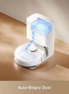 دريم Dreame D10 Plus Gen 2 Robot Vacuum Cleaner with Self Empty, 6000 Pa Suction Power, Dust collection up to 90 days, LiDAR Navigation, for Carpets and Pet Hair, 285-Minute Long Run time 40 W D10Plus Gen2 White  - Image 4