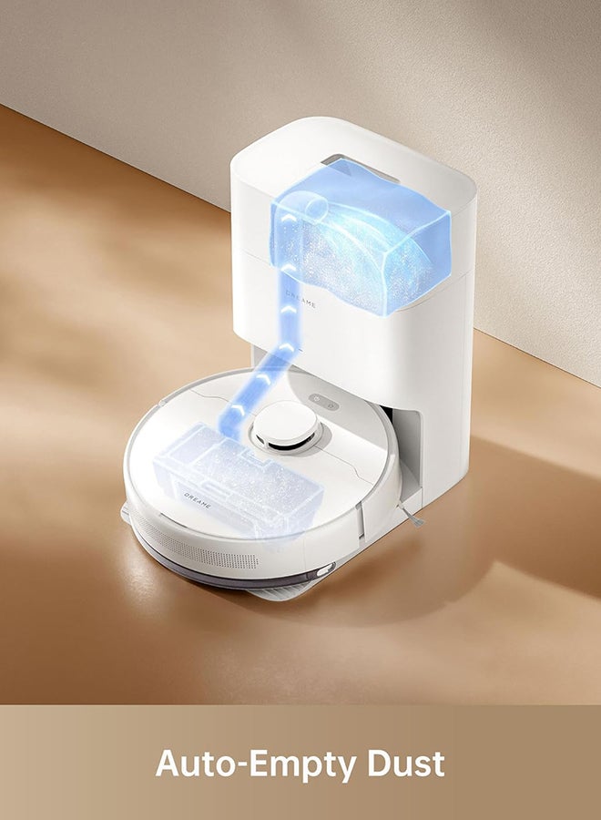 دريم - Dreame D10 Plus Gen 2 Robot Vacuum Cleaner with Self Empty, 6000 Pa Suction Power, Dust collection up to 90 days, LiDAR Navigation, for Carpets and Pet Hair, 285-Minute Long Run time 40 W D10Plus Gen2 White - Image 1