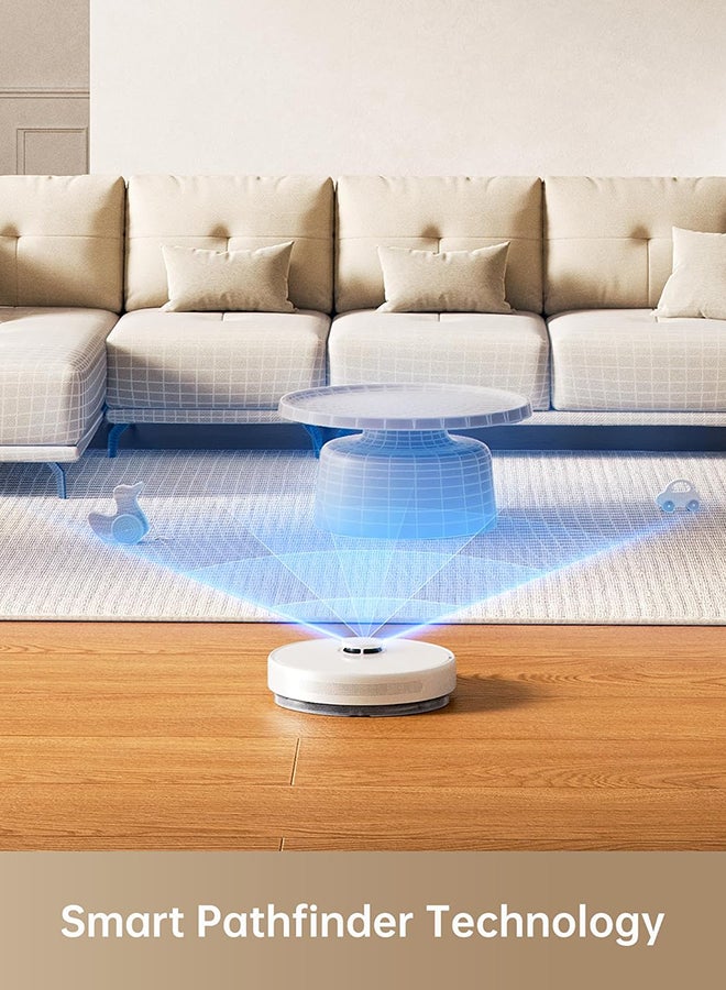 دريم - Dreame D10 Plus Gen 2 Robot Vacuum Cleaner with Self Empty, 6000 Pa Suction Power, Dust collection up to 90 days, LiDAR Navigation, for Carpets and Pet Hair, 285-Minute Long Run time 40 W D10Plus Gen2 White - Image 1