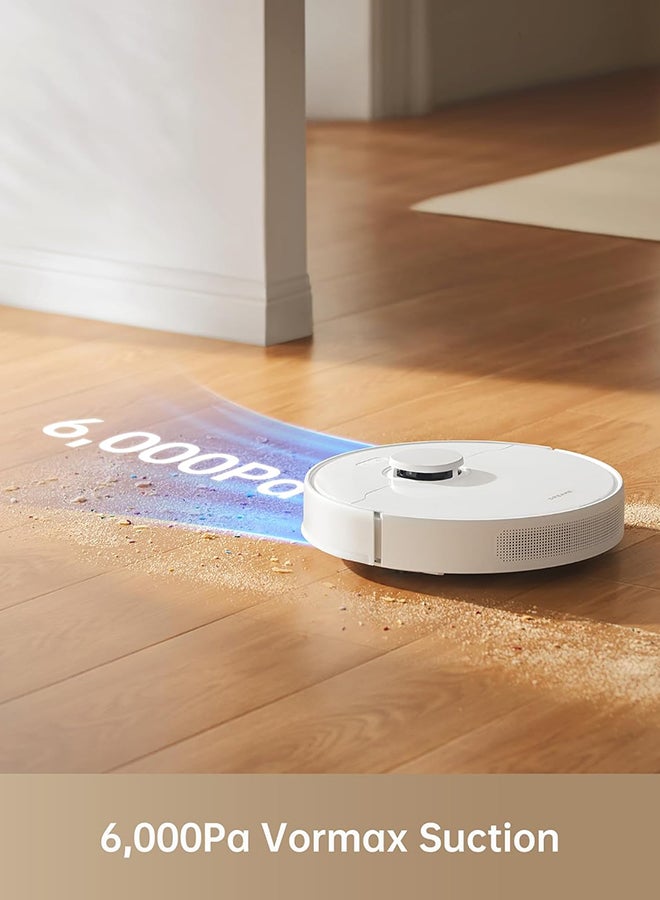 دريم - Dreame D10 Plus Gen 2 Robot Vacuum Cleaner with Self Empty, 6000 Pa Suction Power, Dust collection up to 90 days, LiDAR Navigation, for Carpets and Pet Hair, 285-Minute Long Run time 40 W D10Plus Gen2 White - Image 1