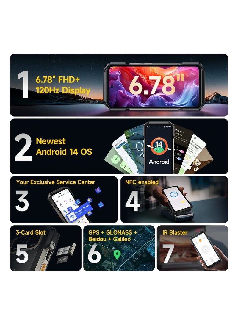Ulefone - Armor 27T Pro 5G Rugged Phone 10600mAh Android 14 Smartphone 50MP+64MP Night Camera 6.78″ 24GB+256GB NFC - Image 1