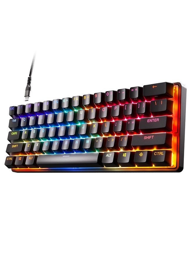 steelseries - SteelSeries Apex Pro Mini Gen 3 US layout Keyboard OmniPoint 3.0 HyperMagnetic Switches, Adjustable Actuation, Rapid Trigger, Game-Ready Presets, Protection Mode, Rapid Tap / SOCD, RGB, PBT Keycaps, USB-C - Black - Image 1