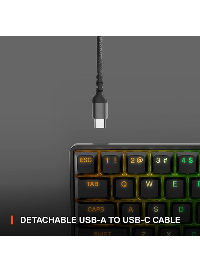 steelseries - SteelSeries Apex Pro Mini Gen 3 US layout Keyboard OmniPoint 3.0 HyperMagnetic Switches, Adjustable Actuation, Rapid Trigger, Game-Ready Presets, Protection Mode, Rapid Tap / SOCD, RGB, PBT Keycaps, USB-C - Black - Image 1