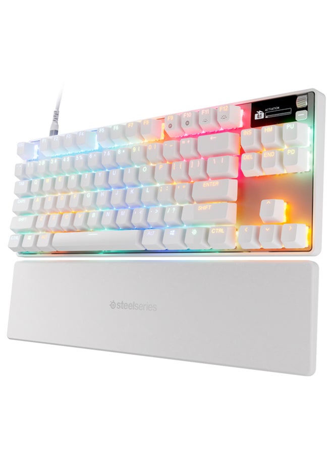 ستيل سيريز - SteelSeries Apex Pro TKL Gen 3 White US Layout Keyboard OmniPoint 3.0 Switches, Adjustable Actuation, Rapid Trigger, Game-Ready Presets, Protection Mode, Rapid Tap / SOCD, OLED, RGB, PBT Keycaps, USB-C - White - Image 1