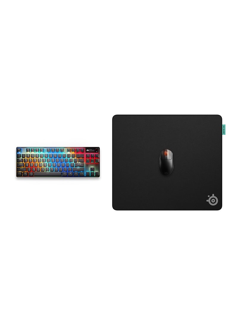 ستيل سيريز QcK L Performance Balance Gaming Mousepad, Extra density for a smooth glide, Low-profile edge stitching, Non-slip neoprene rubber base, 490 x 420 mm size, FPS, MOBAs, RTS, MMO - Black  - Image 4