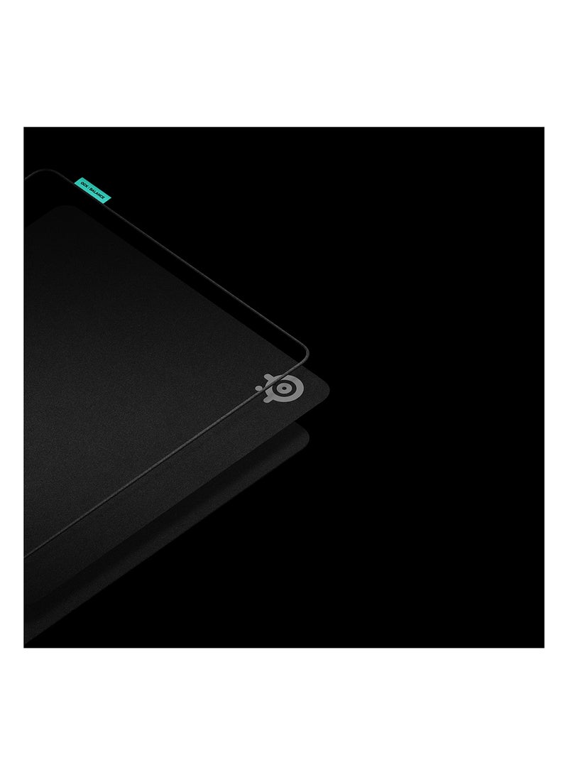 QcK L Performance Balance Gaming Mousepad, Extra density for a smooth glide, Low-profile edge stitching, Non-slip neoprene rubber base, 490 x 420 mm size, FPS, MOBAs, RTS, MMO - Black