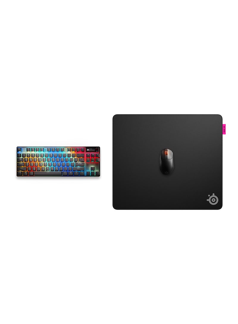 ستيل سيريز SteelSeries QcK L Performance Speed Gaming Mousepad, Extra density for a smooth glide, Low-profile edge stitching, Non-slip neoprene rubber base, 490 x 420 mm size, FPS, MOBAs, RTS, MMO - Black  - Image 4