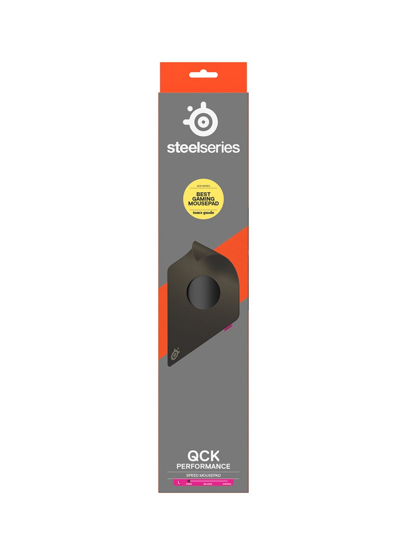 SteelSeries QcK L Performance Speed Gaming Mousepad, Extra density for a smooth glide, Low-profile edge stitching, Non-slip neoprene rubber base, 490 x 420 mm size, FPS, MOBAs, RTS, MMO - Black