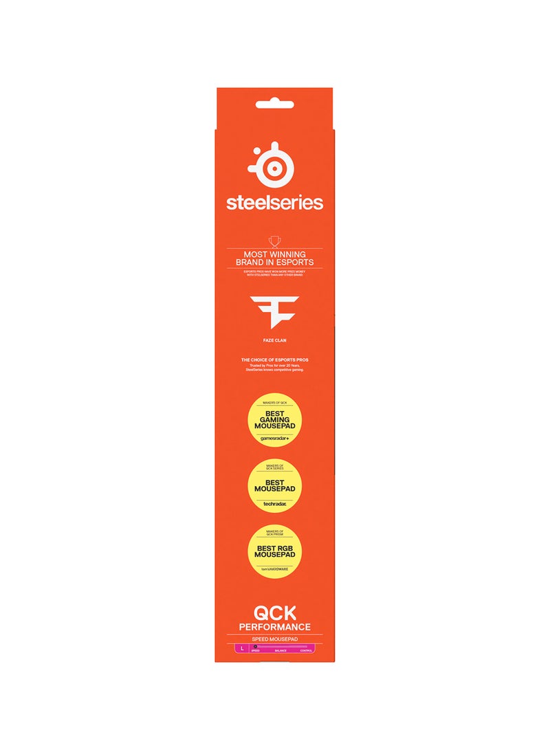 SteelSeries QcK L Performance Speed Gaming Mousepad, Extra density for a smooth glide, Low-profile edge stitching, Non-slip neoprene rubber base, 490 x 420 mm size, FPS, MOBAs, RTS, MMO - Black