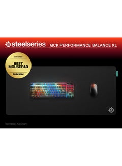 steelseries SteelSeries QcK XL Performance Balance Gaming Mousepad, Extra density for a smooth glide, Low-profile edge stitching, Non-slip neoprene rubber base, 900 x 400 mm size, FPS, MOBAs, RTS, MMO - Black  - Image 4