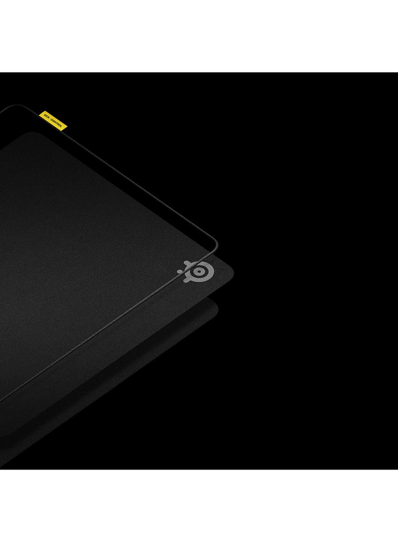 QcK XL Performance Control Gaming Mousepad, Extra density for a smooth glide, Low-profile edge stitching, Non-slip neoprene rubber base, 900 x 400 mm size, FPS, MOBAs, RTS, MMO - Black