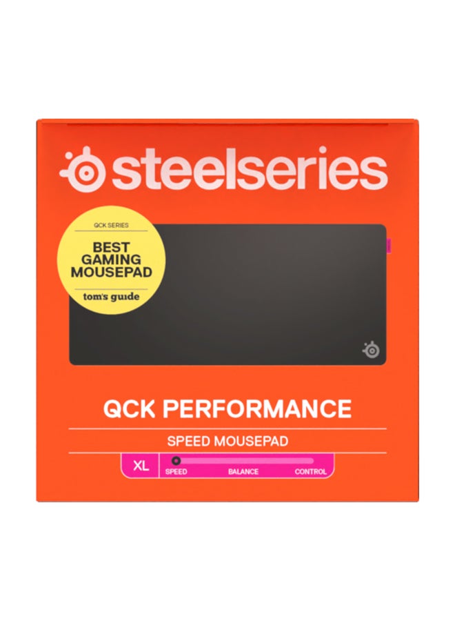steelseries - SteelSeries QcK XL Performance Speed Gaming Mousepad, Extra density for a smooth glide, Low-profile edge stitching, Non-slip neoprene rubber base, 900 x 400 mm size,  FPS, MOBAs, RTS, MMO - Black - Image 1