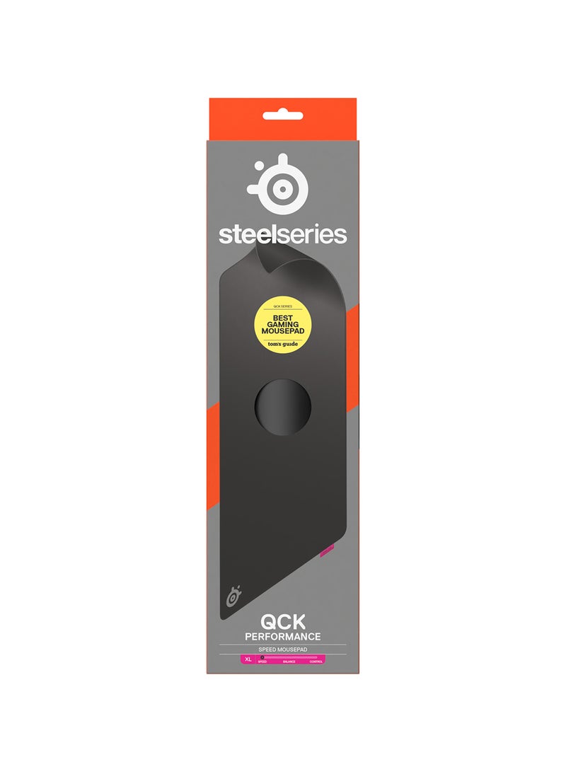 steelseries - SteelSeries QcK XL Performance Speed Gaming Mousepad, Extra density for a smooth glide, Low-profile edge stitching, Non-slip neoprene rubber base, 900 x 400 mm size,  FPS, MOBAs, RTS, MMO - Black - Image 1