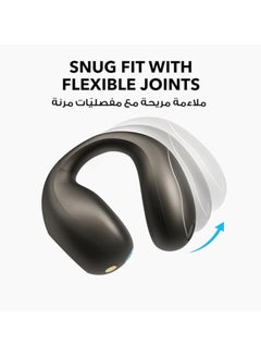 Soundcore C40i by Anker, Open-Ear Earbuds, Clip-On Headphones, Flexible Joint Design, Button Controls, Lightweight Comfort, Stable Fit with Attachable Ear Grips, Expansive Drivers for Clear Sound Dark Gray  - Image 3
