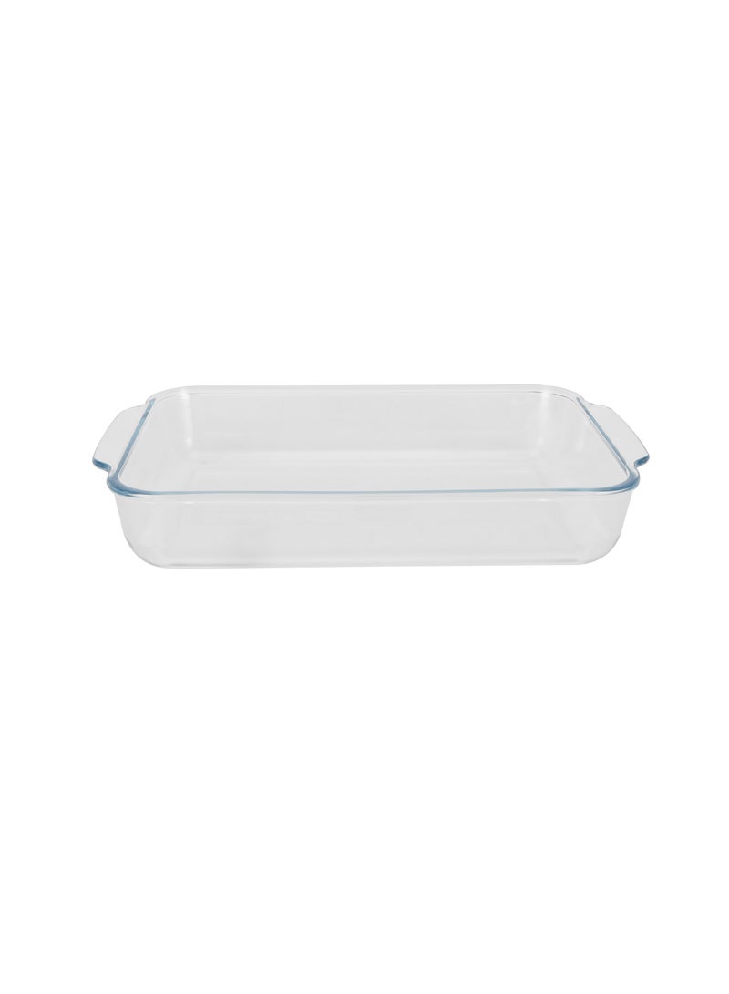 Royalford Royalford 3 L Glass Baking Dish with Lid-RF12194/ Rectangular Tray Perfect for Baking and Serving/ Casserole with Easy Grab Handles and Knob Transparent  - Image 4