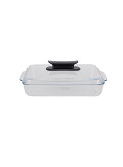 Royalford 3 L Glass Baking Dish with Lid-RF12194/ Rectangular Tray Perfect for Baking and Serving/ Casserole with Easy Grab Handles and Knob Transparent - pnsku/N70152130V/45/_/1739450778/b06b2f13-5803-4e89-a40a-d7869e80ca90