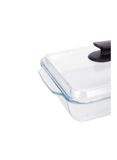 Royalford 3 L Glass Baking Dish with Lid-RF12194/ Rectangular Tray Perfect for Baking and Serving/ Casserole with Easy Grab Handles and Knob Transparent - pnsku/N70152130V/45/_/1739450781/6131a572-18c5-4de6-bfa2-3a3832b48d3f