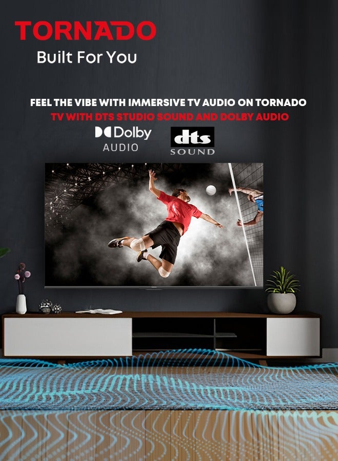 TORNADO - 50 Inch 4K ULTRA HD Smart TV, Google TV with Hands Free Voice Control,Built-in Receiver, Dolby Vision Atmos, HDR 10+, Game Mode, Wide Colour Gamut, DTS HD, Google TV Android 50UA3400G Black - Image 1