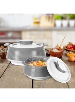 Milton 3-Piece Casserole Set (850ml, 1.35L, 1.85L) Double-Walled Hotpot with PU Insulation & Stainless Steel Inner, Keeps Food Hot/Cold, Perfect for Serving Chapati, Roti & Mandi - Venice Reg - Grey Grey  - Image 5