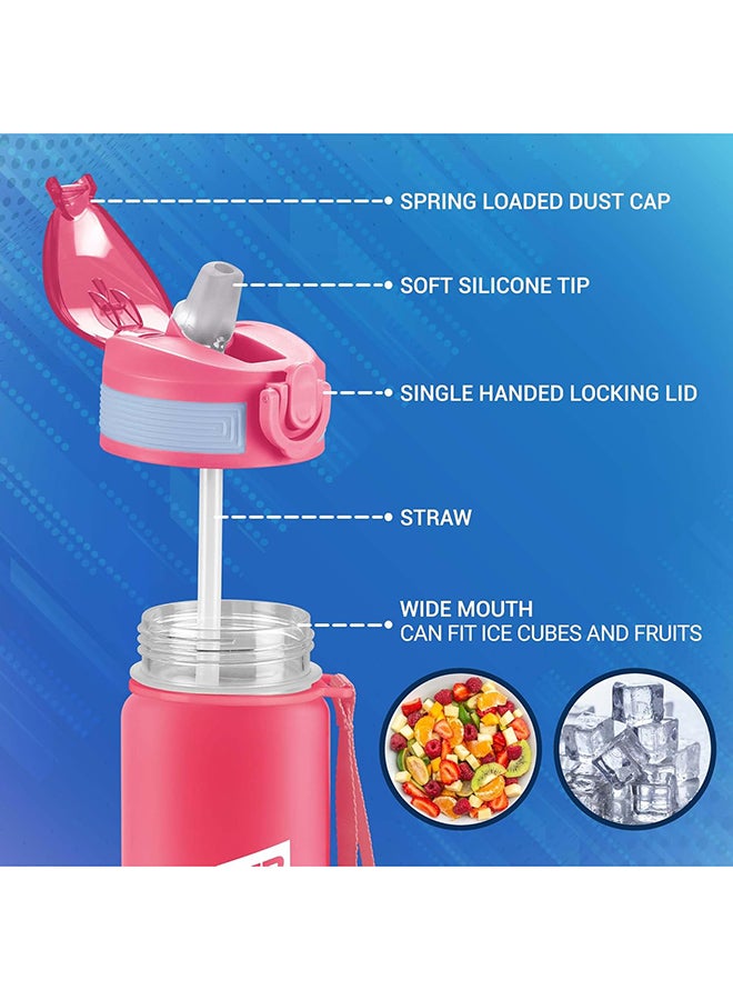 Milton 1000ml Motivational Water Bottle with Straw & Capacity Marker (Never Give Up) – Unbreakable, BPA-Free Plastic Drinking Bottle for Gym, Sports, & Camping for Kids, Men & Women - Gen'Z Red  - Image 2