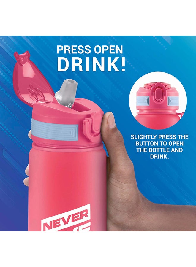 Milton 1000ml Motivational Water Bottle with Straw & Capacity Marker (Never Give Up) – Unbreakable, BPA-Free Plastic Drinking Bottle for Gym, Sports, & Camping for Kids, Men & Women - Gen'Z Red  - Image 3