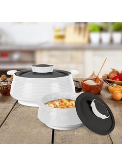 Milton 3-Piece Casserole Set (850ml, 1.35L, 1.85L) Double-Walled Hotpot with PU Insulation & Stainless Steel Inner, Keeps Food Hot/Cold, Perfect for Serving Chapati, Roti - Venice Reg - Micro White Micro White  - Image 5