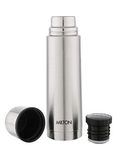Milton 1000ml Thermosteel Flask with Jacket, Keeps Drinks Hot and Cold for 24 Hours, 18/8 Stainless Steel, Double-Walled Vacuum Insulated Water Bottle with Inner Copper Coating - Plain Lid Silver  - Image 4