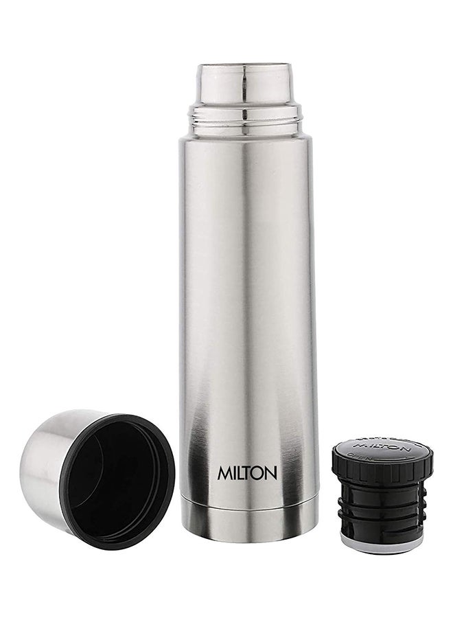 ميلتون 1000ml Thermosteel Flask with Jacket, Keeps Drinks Hot and Cold for 24 Hours, 18/8 Stainless Steel, Double-Walled Vacuum Insulated Water Bottle with Inner Copper Coating - Plain Lid Silver - Image 4