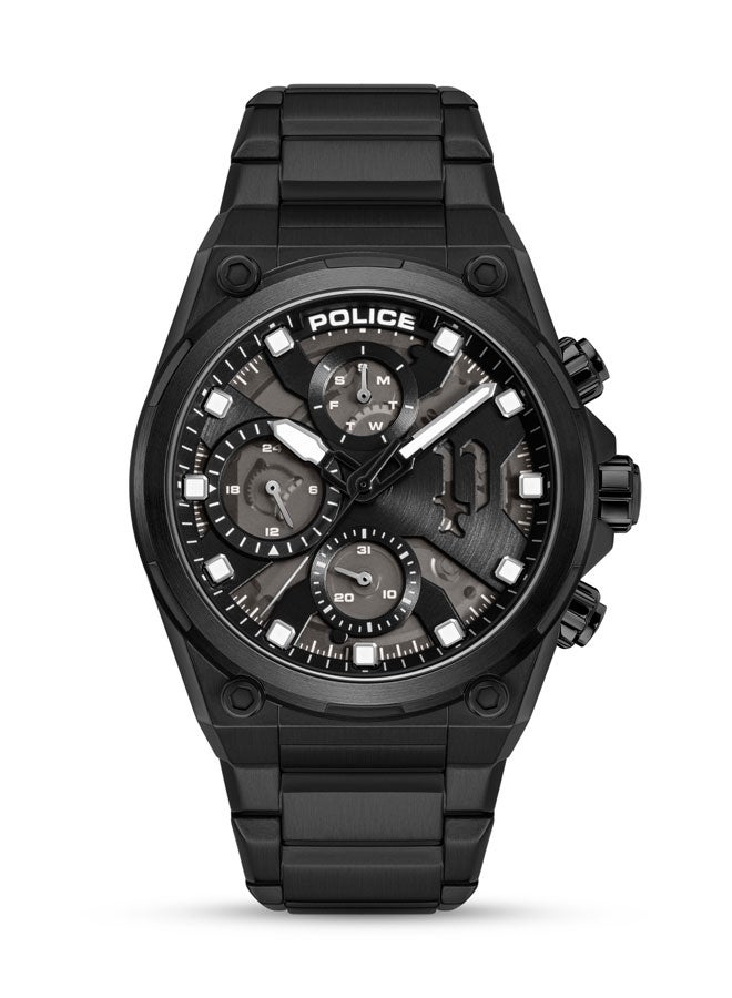 بوليس Men's 43mm Multifunction Watch with Hydraulic Black Plate, Charcoal Translucent Dial & 316L Stainless Steel Bracelet  - Image 1