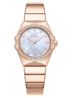 POLICE Women's 29mm Rose Gold Watch with White Mother-of-Pearl Dial, 12 White Stones & 316L Stainless Steel Bracelet  - Image 1