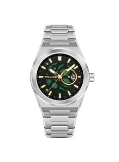 POLICE Men's Ofset Men’s 45mm Watch with Translucent Rich Green Dial, Date Disc, Push-Button 316L Stainless Steel Bracelet  - Image 1
