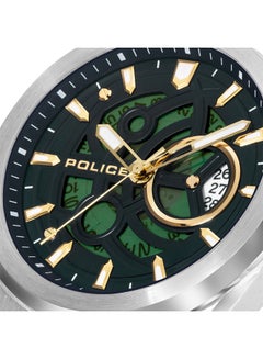 POLICE Men's Ofset Men’s 45mm Watch with Translucent Rich Green Dial, Date Disc, Push-Button 316L Stainless Steel Bracelet  - Image 4