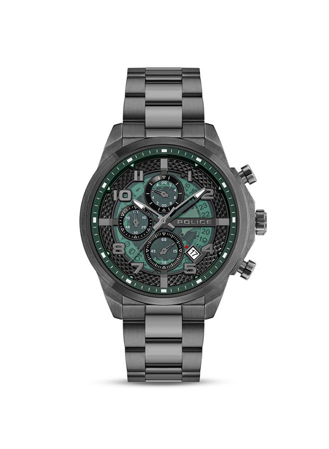 POLICE Men's Soul Men's 44mm Multifunction Watch with Translucent Green Dial & 316L Stainless Steel Bracelet  - Image 1
