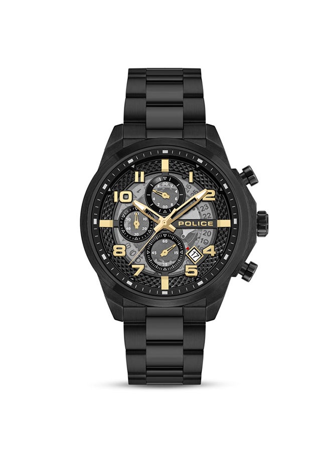 POLICE Men's Soul Men's 44mm Multifunction Watch with Charcoal Translucent Dial & 316L Stainless Steel Bracelet  - Image 1