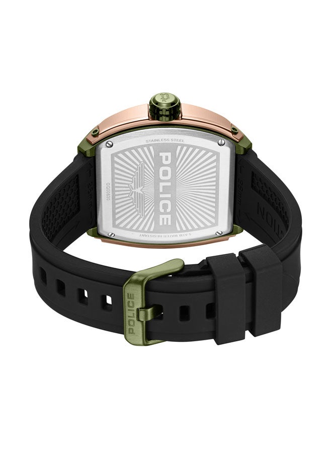 بوليس Men's Flash Men's 48mm Multifunction Watch with Black Layered Dial, IP Bronze Case & Black Silicone Strap  - Image 3