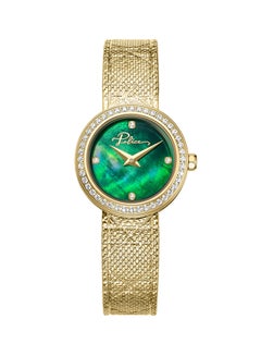 POLICE Women's Flare Women's 26mm Watch with Green Mother-of-Pearl Dial, Gold-Plated Topring & Mesh Bracelet  - Image 1