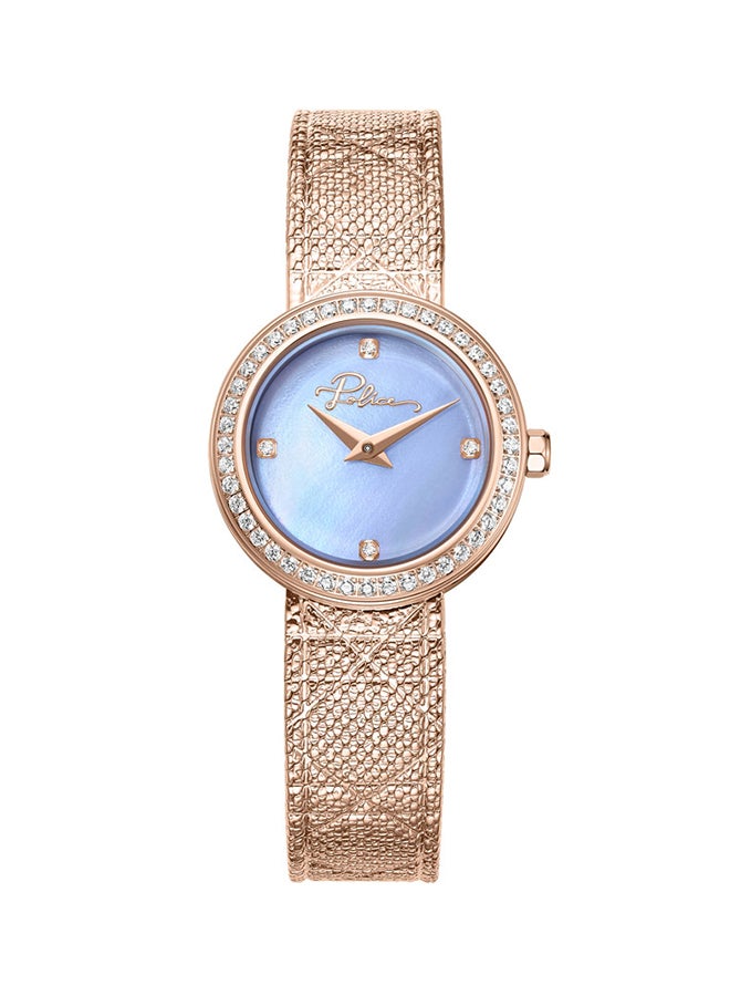 POLICE Women's Flare Women's 26mm Watch with Baby Blue Mother-of-Pearl Dial, Rose Gold Topring & Mesh Bracelet - Image 1
