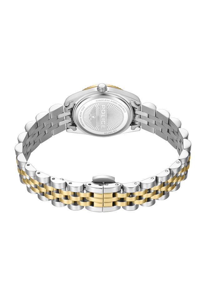 POLICE Women's Flute Women's 28mm Watch with White Mother-of-Pearl Dial, Gold-Plated Coin-Edged Topring & 316L Stainless Steel Bracelet - Image 3