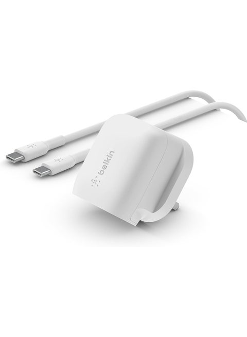 20W USB Type C Wall Charger, PD 3.1 Fast Charging Adapter with USB-C PD 3.1, PPS Certified, Compact Travel Adapter Compatible with iPhone 15, Pro, Max, Plus, iPad, Galaxy, Pixel White