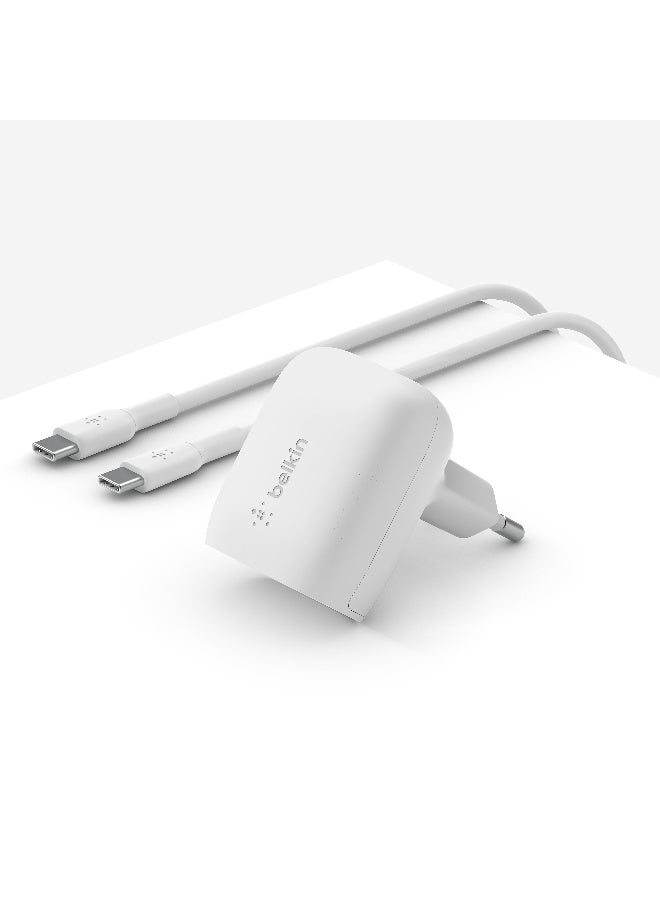 belkin 20W USB Type C Wall Charger, PD 3.1 Fast Charging Adapter with USB-C PD 3.1, PPS Certified, Compact Travel Adapter Compatible with iPhone 15, Pro, Max, Plus, iPad, Galaxy, Pixel White - Image 2