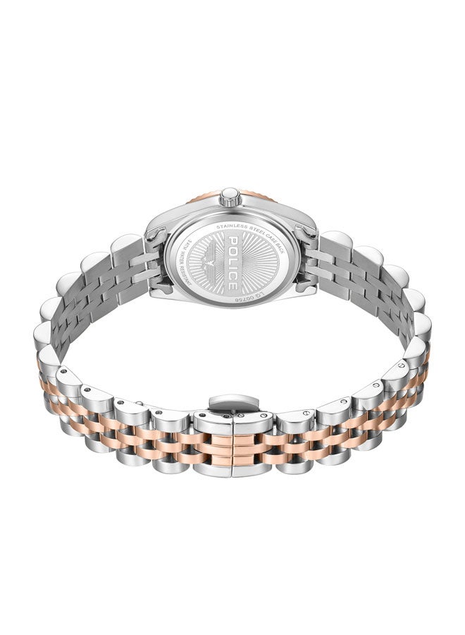 POLICE Women's 28mm Watch with White Mother-of-Pearl Dial, Rose Gold Coin-Edged Topring & 316L Stainless Steel Bracelet  - Image 2